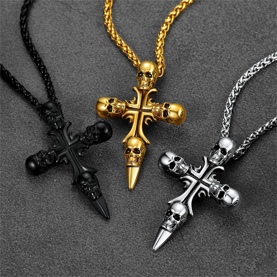 Skull Cross Necklace for Stainless Steel