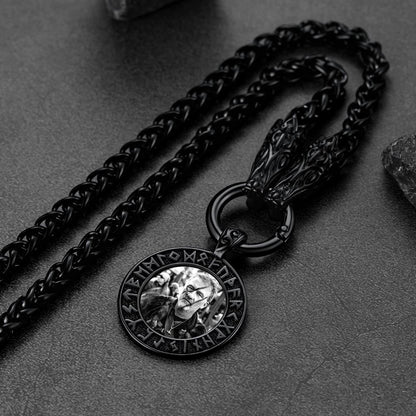 Personalized Viking Picture Necklace With Wolf King Chain