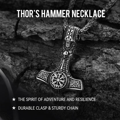 Viking Thor's Hammer Mjolnir Necklace Pendant for