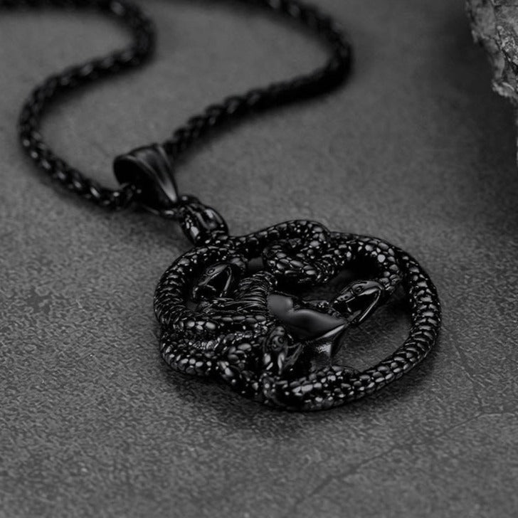 Mythology Medusa Gorgon Necklace Stainless Steel