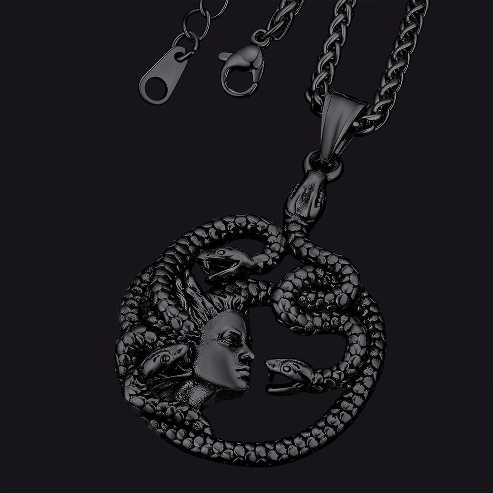 Mythology Medusa Gorgon Necklace Stainless Steel