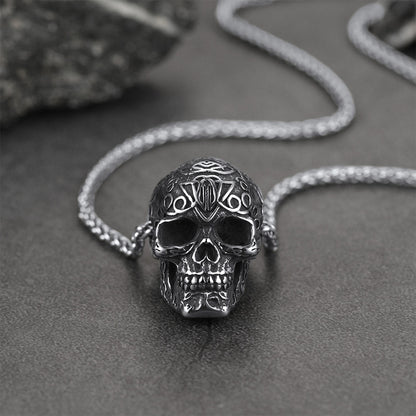 Gothic Skull Pendant Necklace for