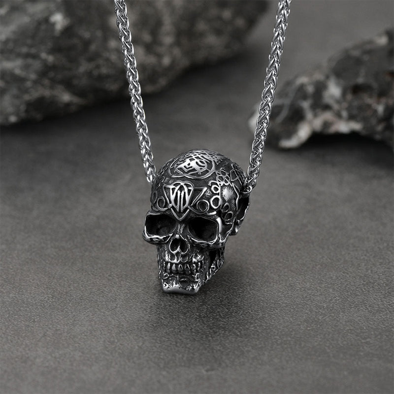 Gothic Skull Pendant Necklace for