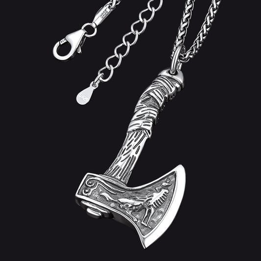 Norse Viking Battle Axe Necklace Amulet Jewelry for