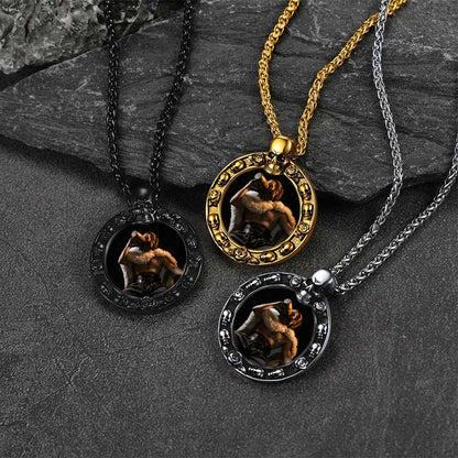 Customized Engraved Photo Necklace With Skull for