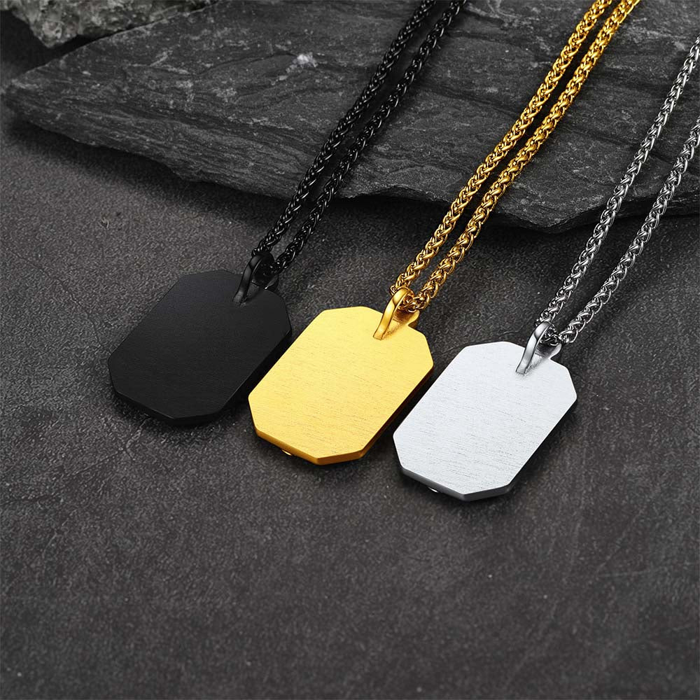 Customized Picture Dog Tag Necklace With Skull Memorial Gift