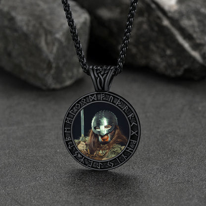Customized Picture Necklace With Viking Rune for