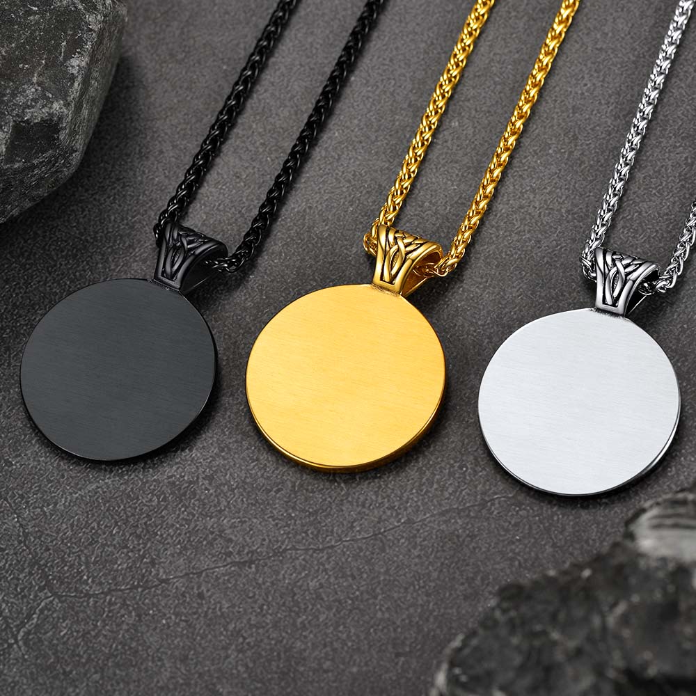 Customized Picture Necklace With Viking Rune for