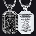 Archangel Saint Michael Dog Tag Pendant Necklace for