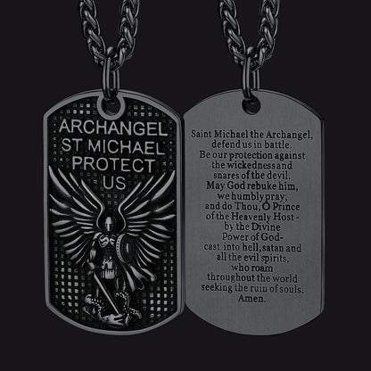 Oval Archangel Saint Michael Necklace Medal