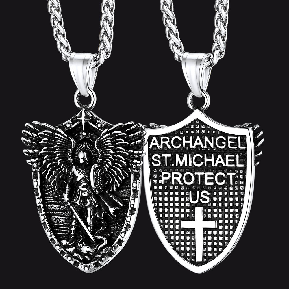 Shield of Archangel Saint Michael Pendant Necklace for