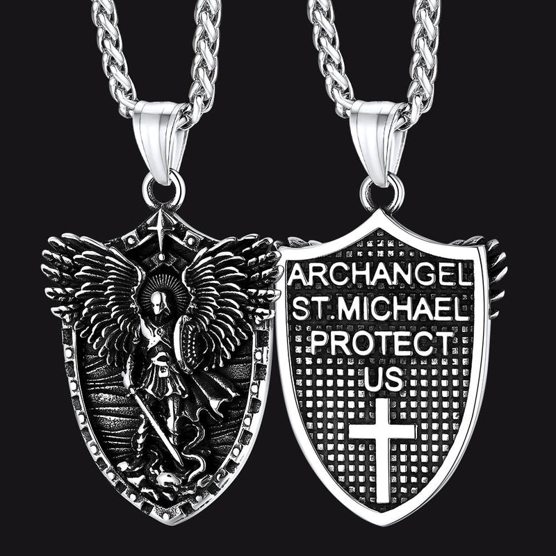 Shield of Archangel Saint Michael Pendant Necklace for