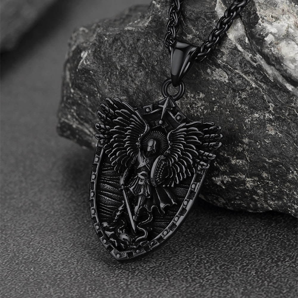 Shield of Archangel Saint Michael Pendant Necklace for
