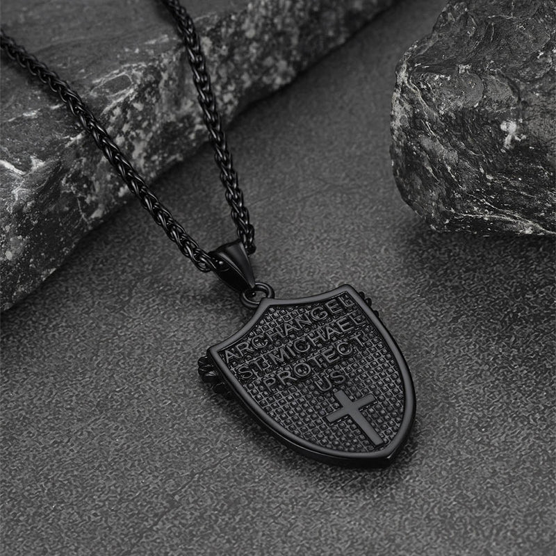 Shield of Archangel Saint Michael Pendant Necklace for