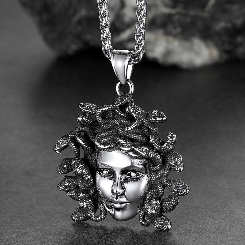 Medusa Necklace Amulet Pendant for