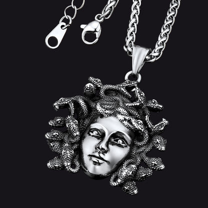 Medusa Necklace Amulet Pendant for