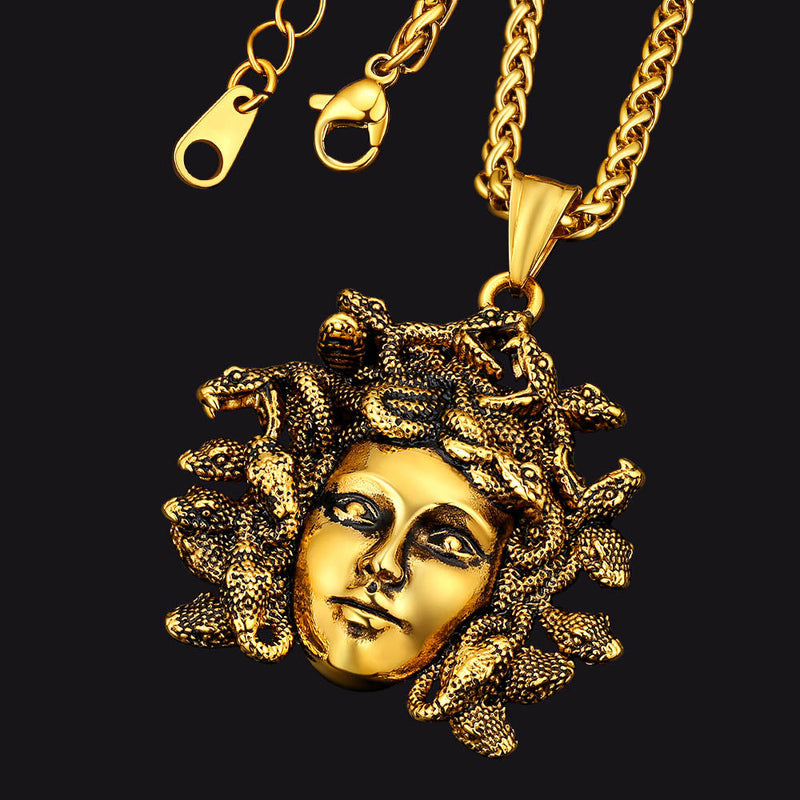 Medusa Necklace Amulet Pendant for