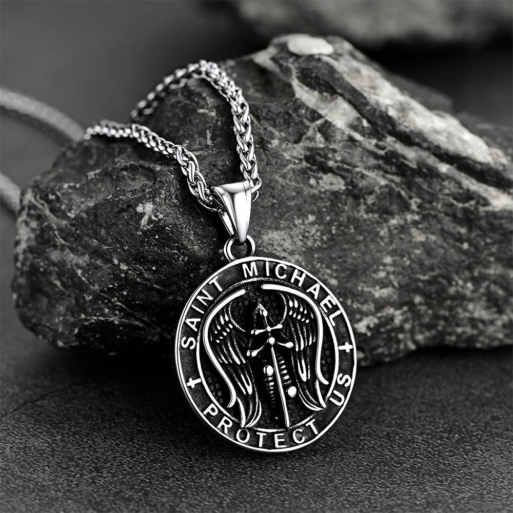 Christian Saint Michael Pendant Necklace Medal for