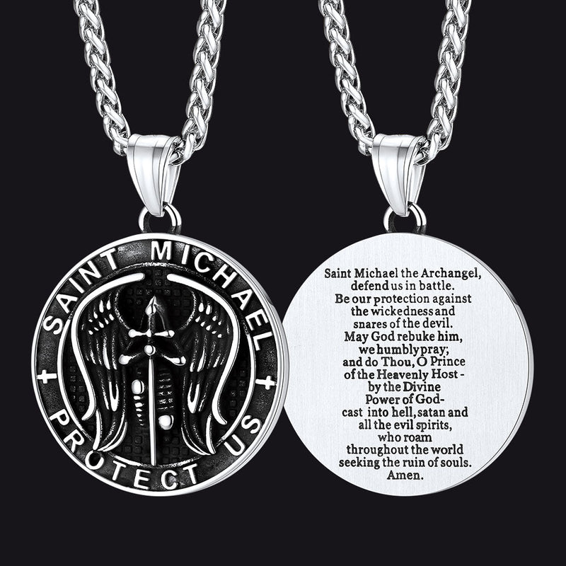 Oval Archangel Saint Michael Necklace Medal