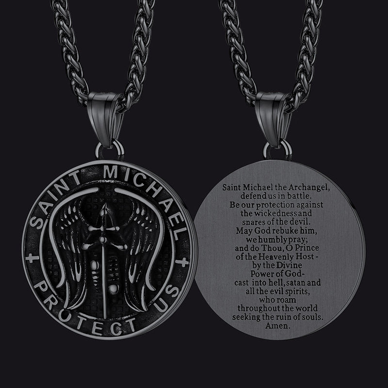Oval Archangel Saint Michael Necklace Medal