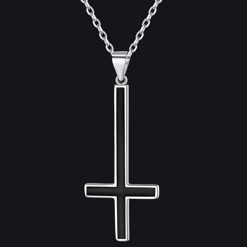 Sterling Silver Inverted Cross Necklace for