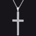Sterling Silver Zirconia Cross Necklace for