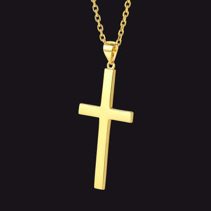 S925 Silver Simple Cross Necklace With Rolo Chain 18 Inch for /