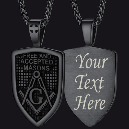 Custom Masonic Shield Pendant Necklace for