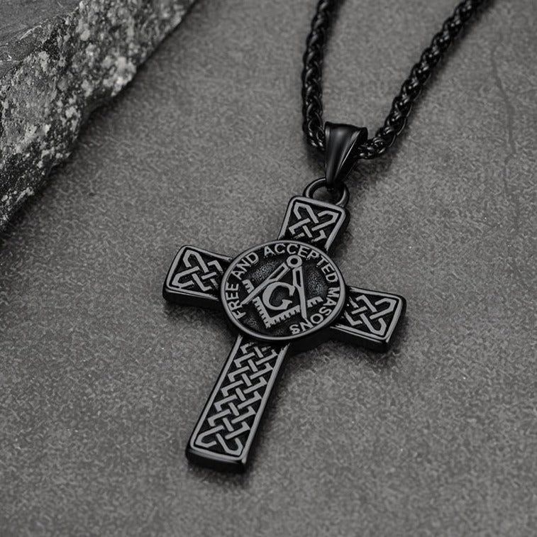 Masonic Celtic Cross Pendant Necklace for