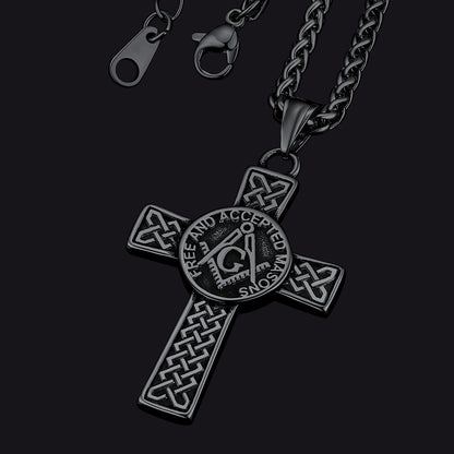 Masonic Celtic Cross Pendant Necklace for