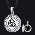 Custom Celtic Knot Photo Locket Necklace With Leather Chain for