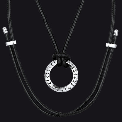 Viking Mobius Infinity Necklace Adjustable Leather Chain for