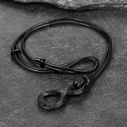 Viking Mobius Infinity Necklace Adjustable Leather Chain for