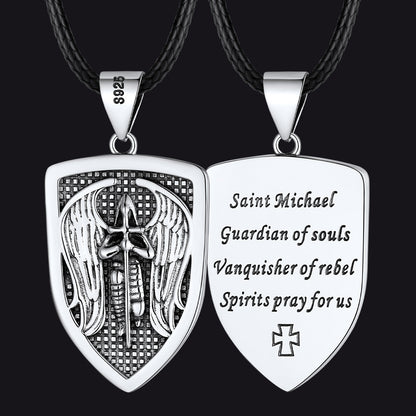 Shield Archangel St. Michael Protection Necklace for
