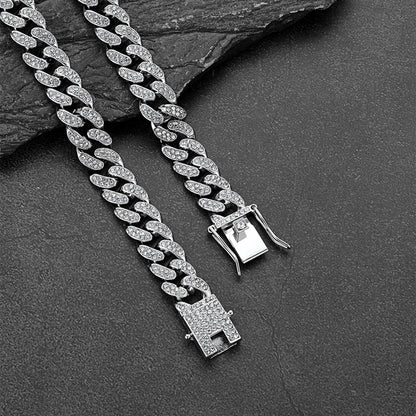 Full Diamond 666 Hand Pendant With Cuban Chain Necklace for