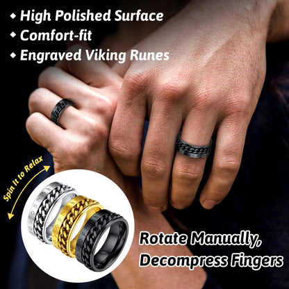 Viking Spinner Fidget Anxiety Ring for