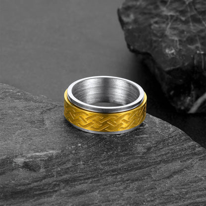 Celtic Knot Spinner Ring Anxiety Rotatable Ring for