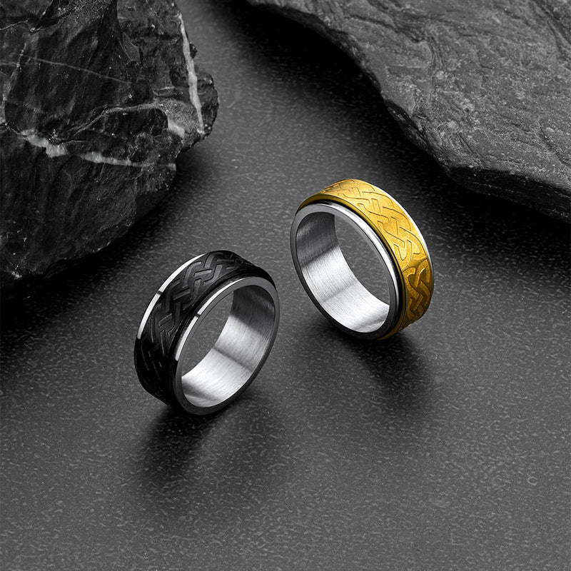 Celtic Knot Spinner Ring Anxiety Rotatable Ring for
