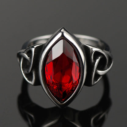 Flash Celtic Ruby Ring for in Stainless Steel