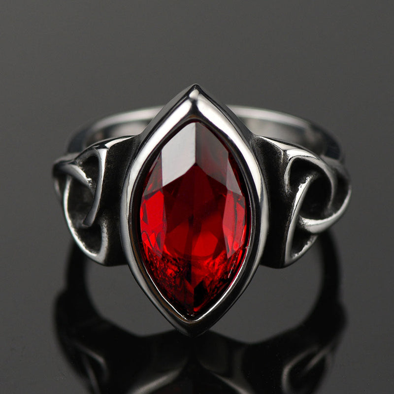 Flash Celtic Ruby Ring for in Stainless Steel