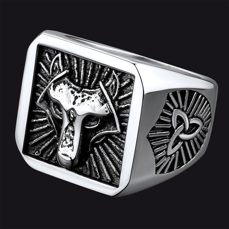 Norse Viking Wolf Signet Ring for
