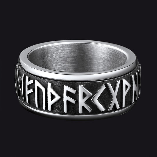 Norse Viking Rune Fidget Anxiety Band Ring for