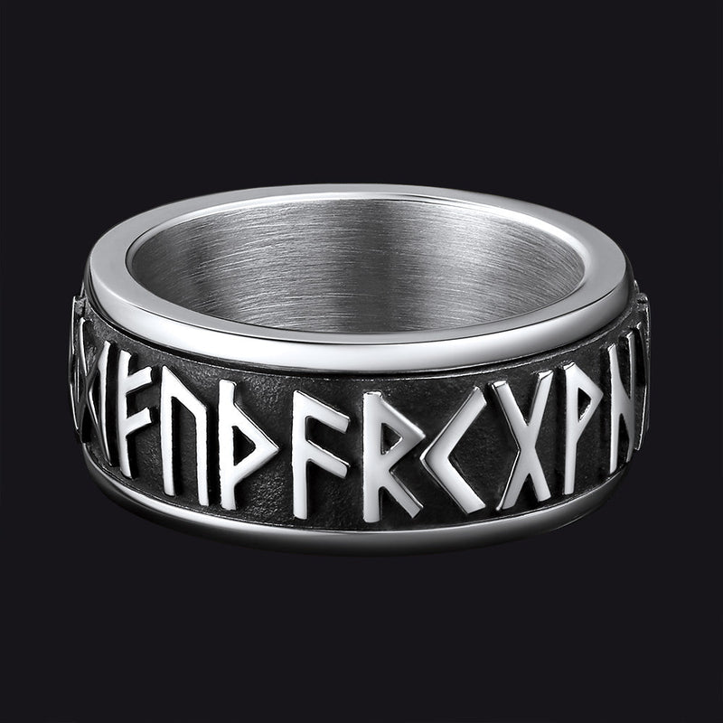 Norse Viking Rune Fidget Anxiety Band Ring for