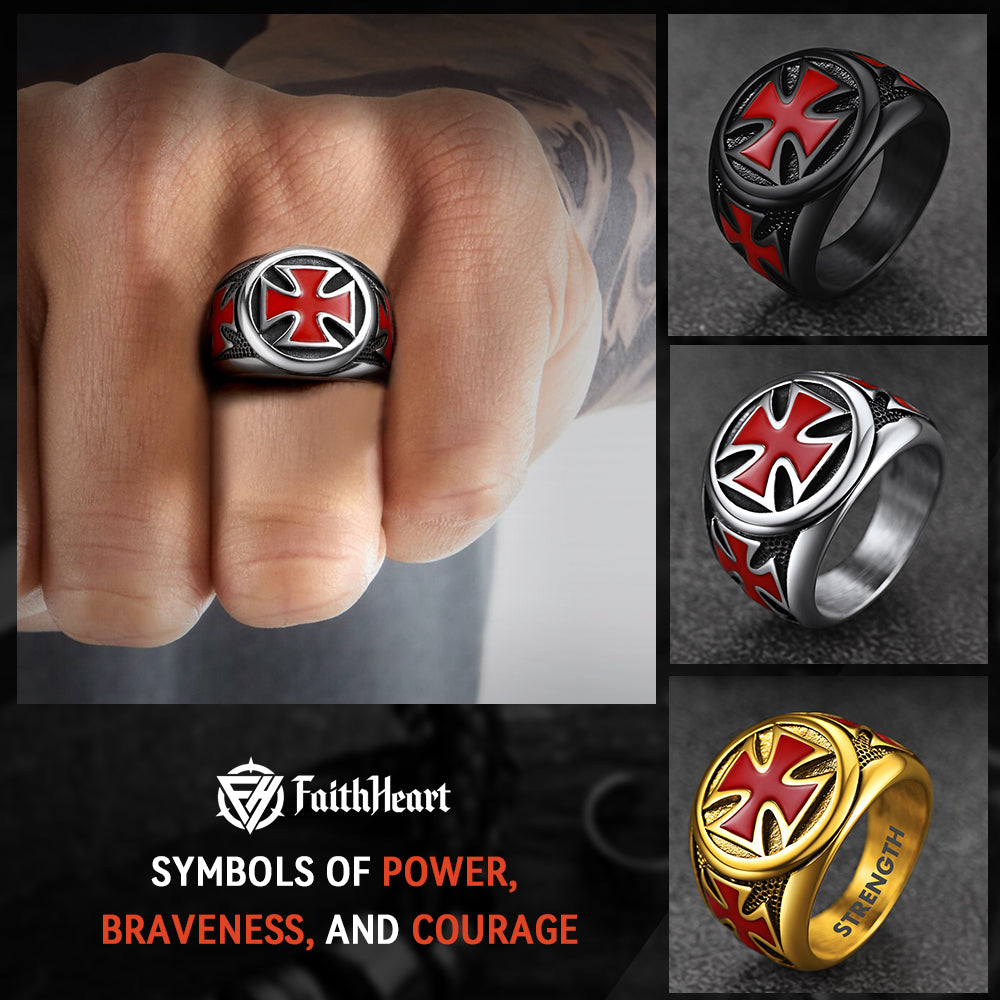 Christian Knights Templar Cross Ring for