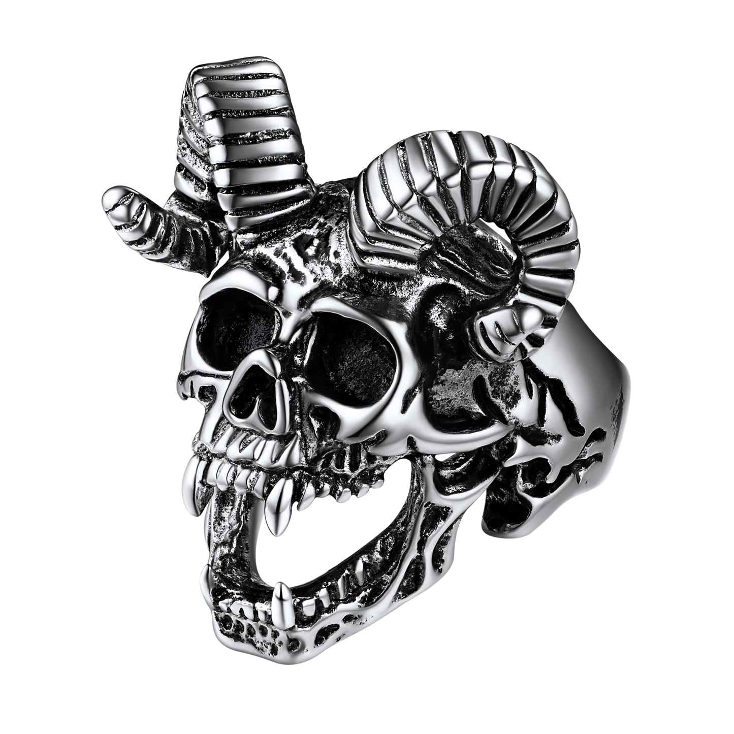 Satanic Baphomet Goat Skull Ring for