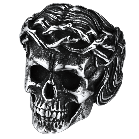 Flash Crown of Thorns Skull Ring for Stainless Steel