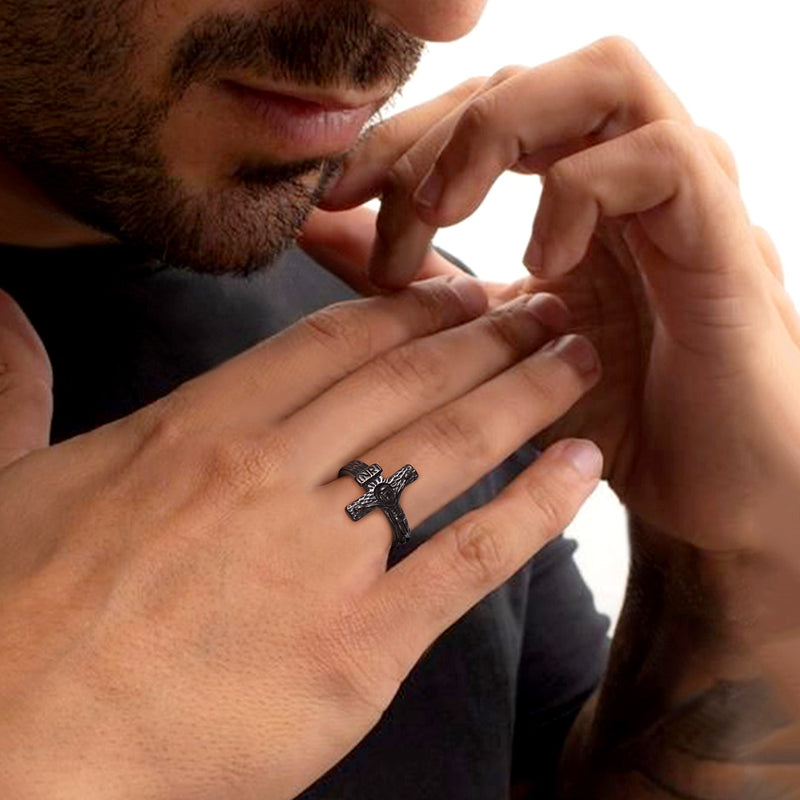 Christian Jesus Crucifix Cross Ring for