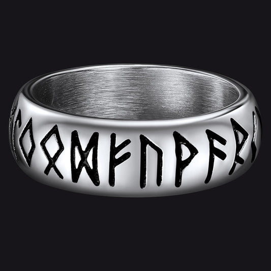Flash Norse Viking Runes Ring Stainless Steel Ring for