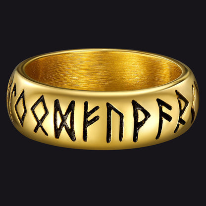 Flash Norse Viking Runes Ring Stainless Steel Ring for