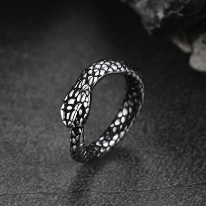 Stainless Steel Midi Snake Band Ring for
